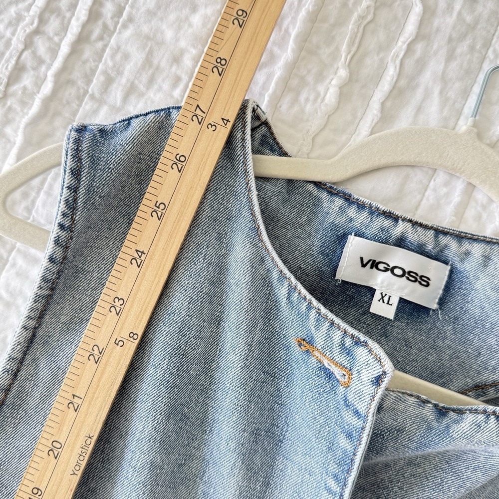 VIGOSS Denim Vest XL Festival Boho Cabin Eclectic - Picture 9 of 10